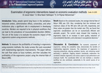  Examination of ergonomic interventions based on economic evaluation methods.