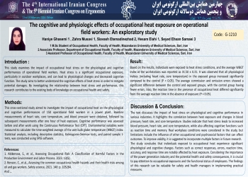 The cognitive and physiologic effects of occupational heat exposure on operational field workers: An exploratory study