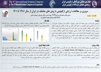 A review of ergonomic evaluation methods used in iranian studies from 1381 to 1401