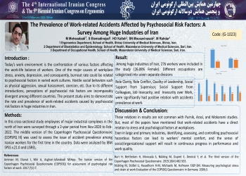 The Prevalence of Work-related Accident Affected by Psychosocial Risk Factors: A Survey Among Huge Industries of Iran
