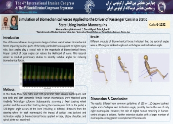 Simulation of Biomechanical Forces Applied to the Driver of Passenger Cars in a Static State Using Iranian Mannequins