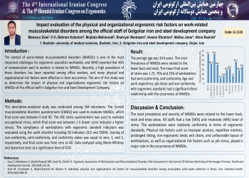 Impact evaluation of the physical and organizational ergonomic risk factors on work-related musculoskeletal disorders among the official staff of Golgohar iron and steel development company