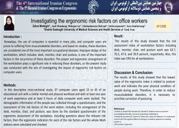 Investigating the  ergonomic risk factors on office workers